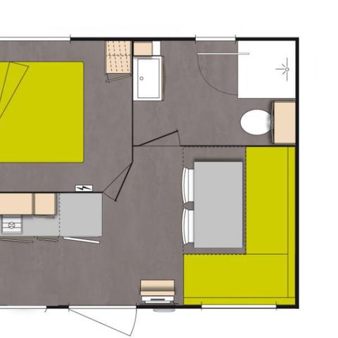 Stacaravan 2 personen - Confort Mervent - 1 slaapkamer