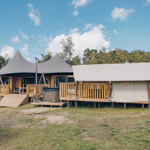 Safaritent 4 personen - Glamfield Lodge Deluxe met hottub