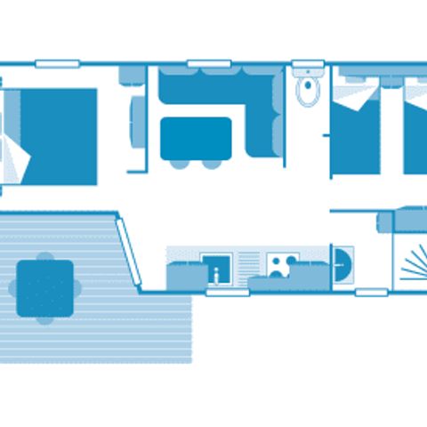 Stacaravan 5 personen - Cottage 4/5p 2ch ** (in het Frans)