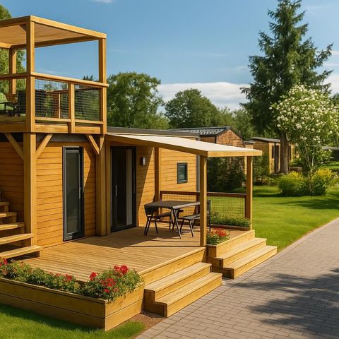 Stacaravan 6 personen - Stacaravan Prestige Plus zeezicht - 3 Slaapkamers - 32m² - Frankrijk