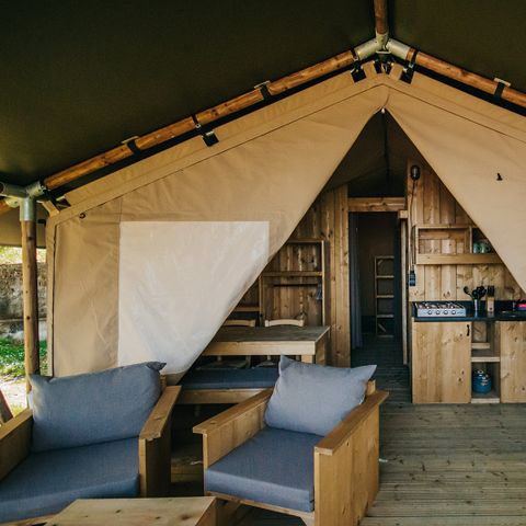 Safaritent 6 personen - incl. sanitair