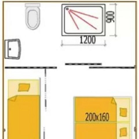 tent 3 personen - Tent Lodge Chêne PMR 1ch 3 pers