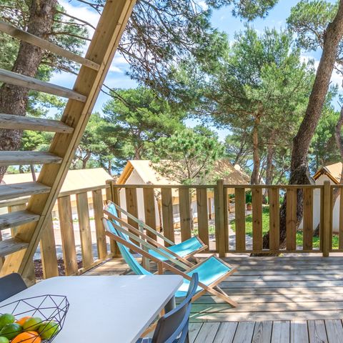 Tent 4 personen - Lodgetent met twee slaapkamers (2+2)