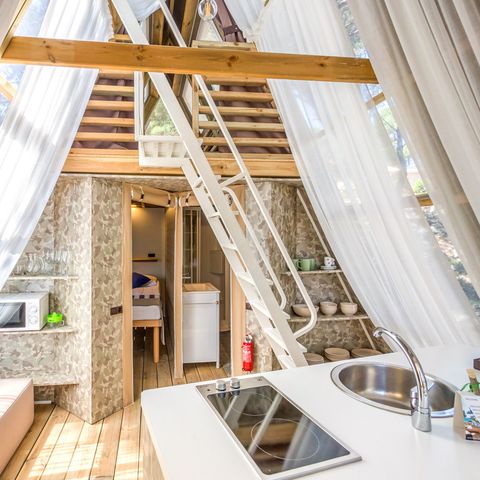 Tent 4 personen - Lodgetent met twee slaapkamers (2+2)