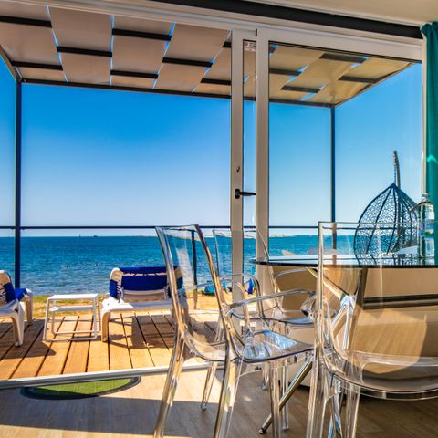 Stacaravan 5 personen - Camping Villa eerste rij naar zee