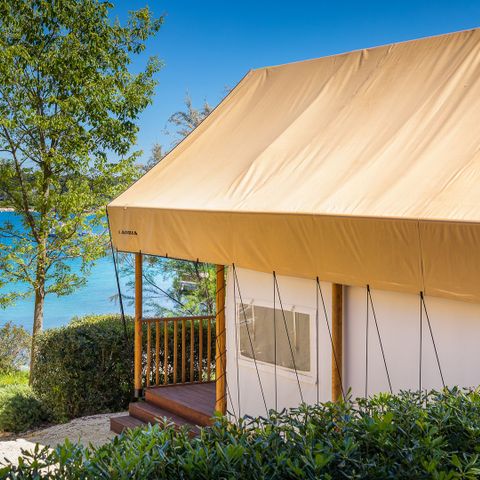 Tent 4 personen - Twee slaapkamers glamping safari loft tent - zeezicht