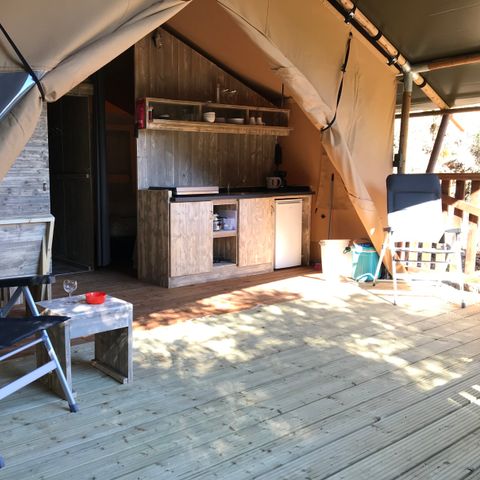 Safaritent 6 personen - incl. sanitair