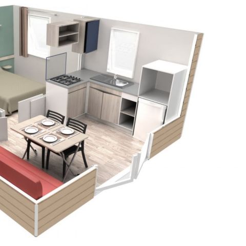 Stacaravan 2 personen - Agay - EVO 20 m² Comfort / met airconditioning Uitzicht op zee