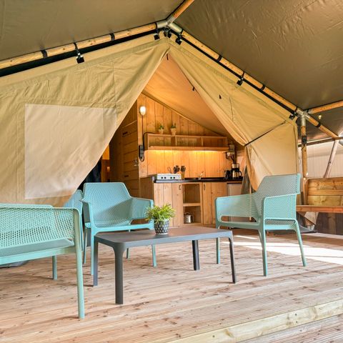 Safaritent 4 personen - incl. sanitair