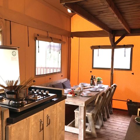 Tent 6 personen - Lodgetent incl. sanitair