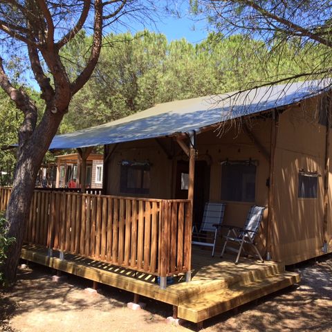 Tent 6 personen - Lodgetent incl. sanitair