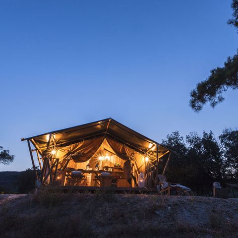 Safaritent 4 personen - incl. sanitair en airco (ADVENTURE COMFORT)