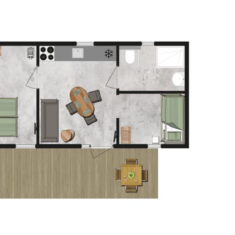 LODGE 4 personen - Zorgtoegankelijk Ecolodge l 4 personen