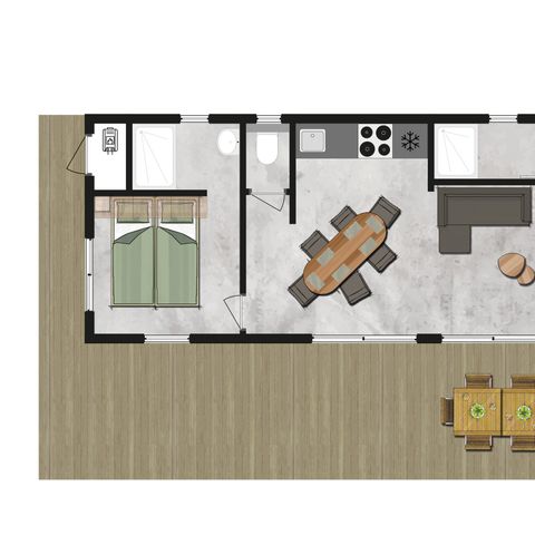 LODGE 6 personen - Ecolodge | 3 Slaapkamers | Huisdieren welkom