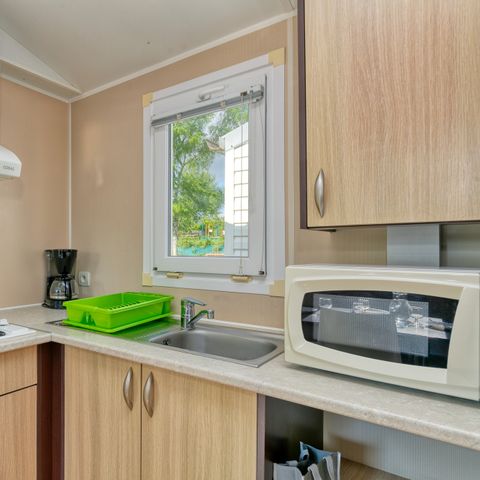 Stacaravan 4 personen - Klassieke stacaravan Campanule - 2 slaapkamers - TV