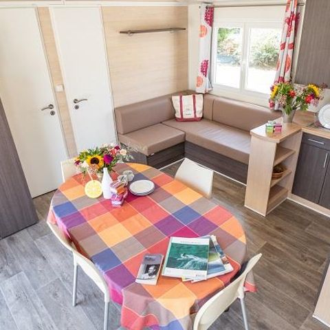 Stacaravan 6 personen - Cottage Grand confort Florès 35m² - 3 kamers / Overdekt houten terras