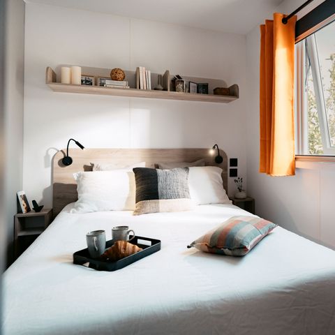 Stacaravan 2 personen - Comfort stacaravan - 1 slaapkamer - half overdekt terras