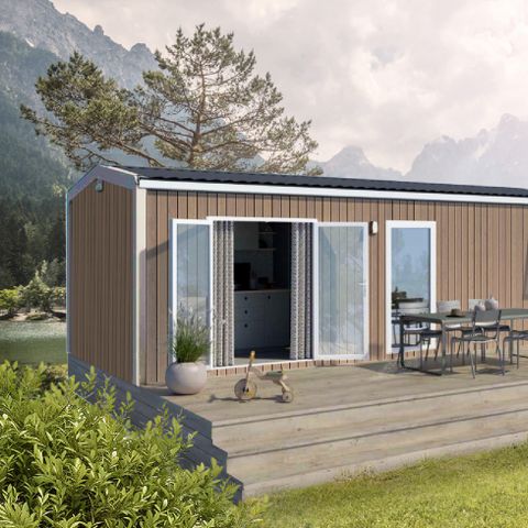 Stacaravan 4 personen - Comfort stacaravan - 2 slaapkamers - halfoverdekt terras