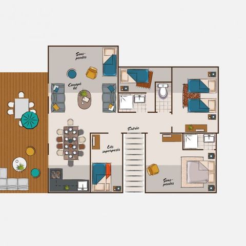 Appartement 10 personen - Maxi stam plat
