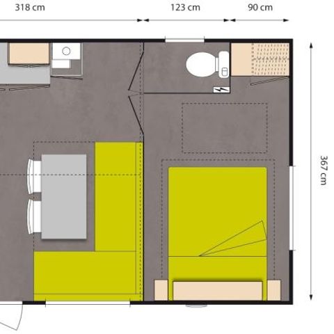 Stacaravan 6 personen - Premium Verveine - 2 slaapkamers + 11.25 m² terras