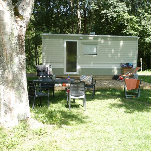 Stacaravan 4 personen - Tilleul Eco (2 volwassenen + 2 kinderen) - 2 kamers zonder sanitair + 12.50m² terras