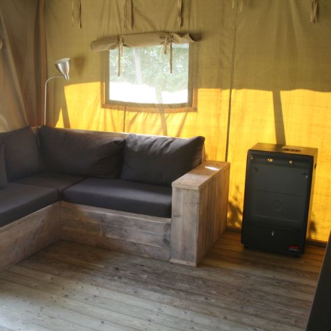 Safaritent 5 personen - Strandheem lodge glamping met eigen sanitair