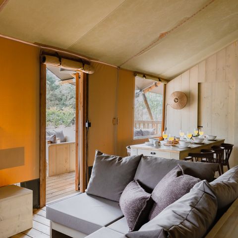 Safaritent 6 personen - Stille Heide - Kachel & Hottub