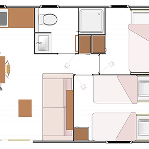 Safaritent 6 personen - Sunêlia Luxe Lodge 3 slaapkamers 2 badkamers - lakens inbegrepen