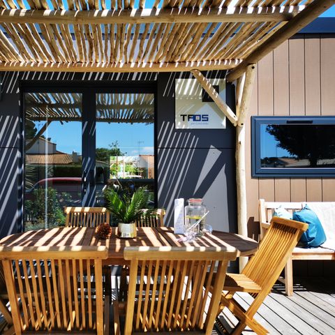 Stacaravan 6 personen - SAM - SUNELIA LUXE TAOS SPA 3bed / 6p - 40m² - Exotisch terras