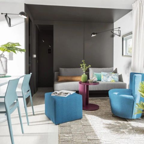 Stacaravan 6 personen - DIM - SUNELIA LUXE TAOS 3 slpk / 6p - 40m² - Exotische pergola