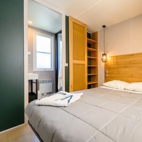 Stacaravan 6 personen - Zondag - SUNELIA PRESTIGE + airco 3 slaapkamers - 36 m² - Overdekt terras