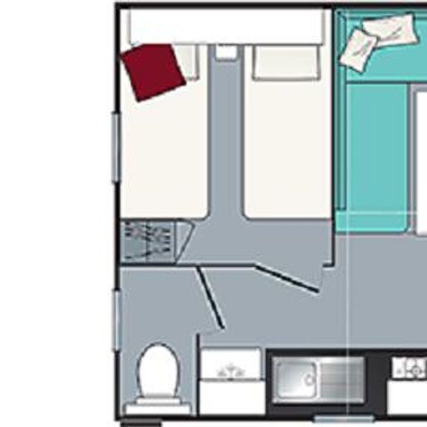 Stacaravan 5 personen - Comfort 2 kamers (zaterdag tot zaterdag)