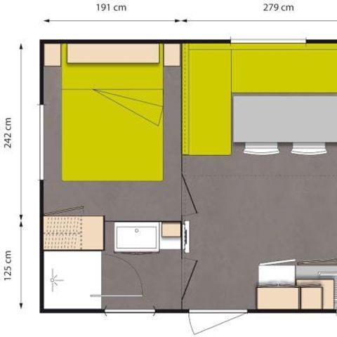 Stacaravan 7 personen - Comfort 3 kamers (zaterdag tot zaterdag)