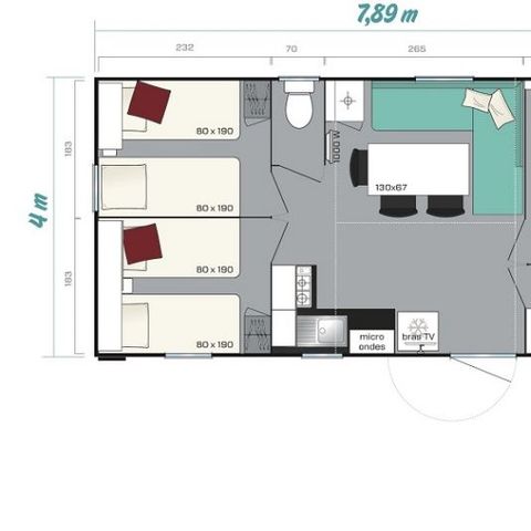 Stacaravan 7 personen - Cottage Comfort PLUS (zondag/zondag)