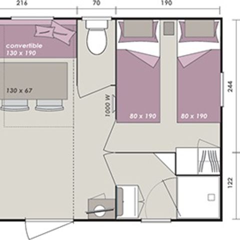 Stacaravan 6 personen - MAGNOLIA