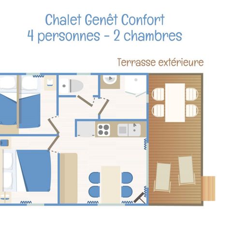 Chalet 5 personen - Chalet Genêt Confort 5 personen 2bed