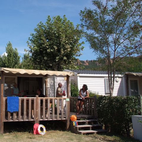 Stacaravan 8 personen - 8-persoons Texas stacaravan met airconditioning (ca. 32 m²)