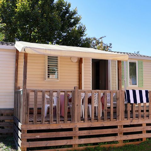 Stacaravan 6 personen - Stacaravan Colorado 4/6 personen met airconditioning (ca. 28 m²)