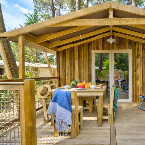 LODGE 4 personen - Sweetflower 2bed -SPA-TV-grill-overdekt terras- 32m² | PREMIUM