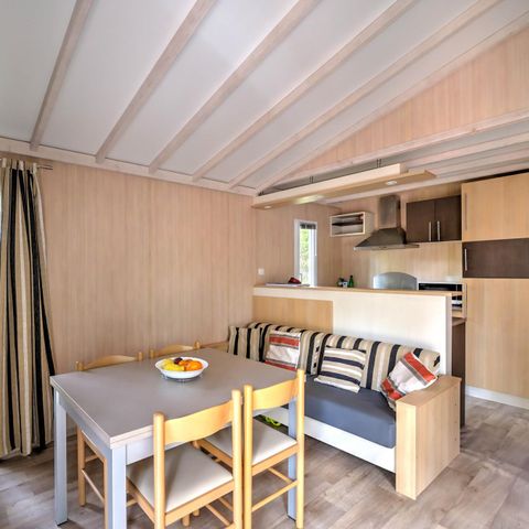 Chalet 6 personen - Comfort Cottage met airco - 3 slaapkamers - COMFORT MET AIRCO - 32 tot - 42 m² - Airco - TV - Vaatwasser - Plancha
