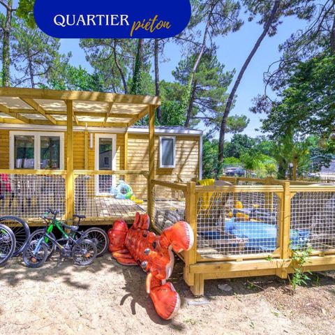 Stacaravan 5 personen - Gezin 2bed-CLIM-terras XXL Couverte-TV-LV-plancha-28m² | PREMIUM