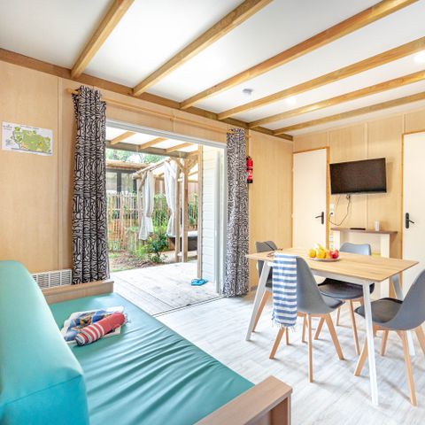Chalet 7 personen - Tuin 3bed- CLIM-bad-TV-LV-plancha-piéton-overdekt terras-32m² | PREMIUM