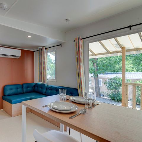 Stacaravan 6 personen - Mobile-home | Premium Azure | 3 slaapkamers | 6 pers. | Verhoogd terras | Airconditioning | TV