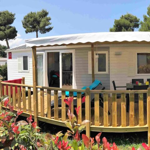 Stacaravan 7 personen - COMFORT - 3 slaapkamers met airconditioning + TV