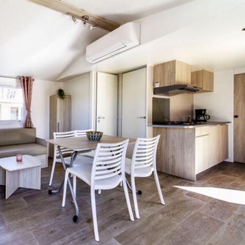 Stacaravan 5 personen - COMFORT - 2 slaapkamers met airconditioning + TV