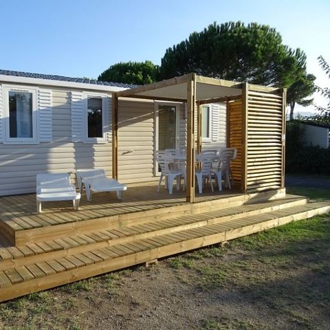 Stacaravan 7 personen - COMFORT - 3 slaapkamers met airconditioning + TV
