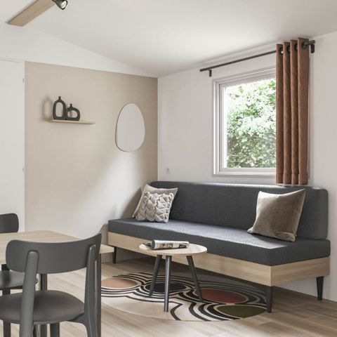 Stacaravan 5 personen - COMFORT - 2 slaapkamers met airconditioning + TV - 2025