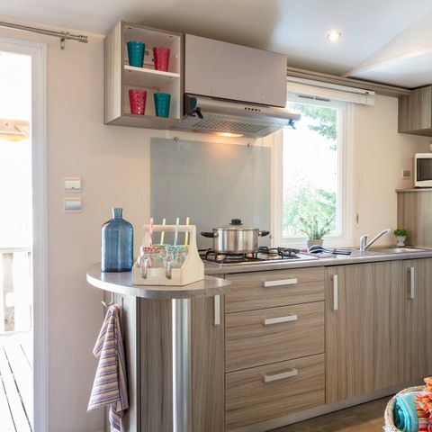 Stacaravan 6 personen - Comfort | 2 Slaapkamers | 4/6 Pers | Verhoogd terras | Airconditioning