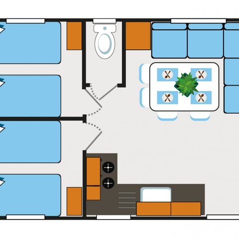 Stacaravan 8 personen - CLIM - TV