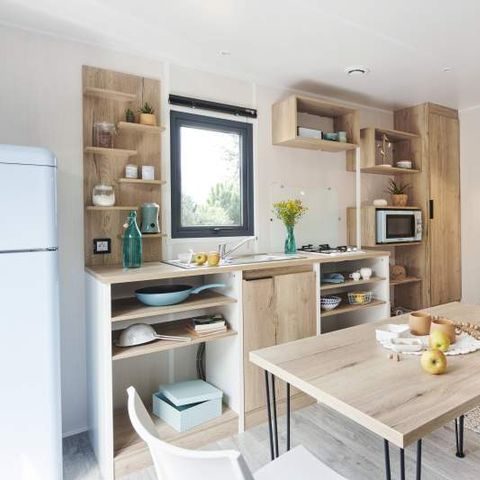 Stacaravan 4 personen - Cabane Surfer 2 slaapkamers - 25 m² + halfoverdekt terras